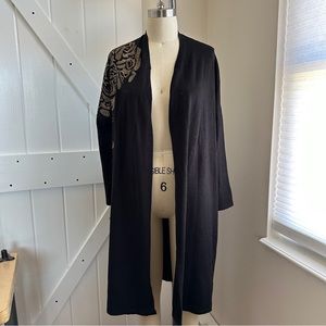 Zara Gold Thread Embroidered Floral Cardigan